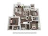 Mckissick C1 3 Bedroom 2 Bath 3D Floor Plan McKissick C1